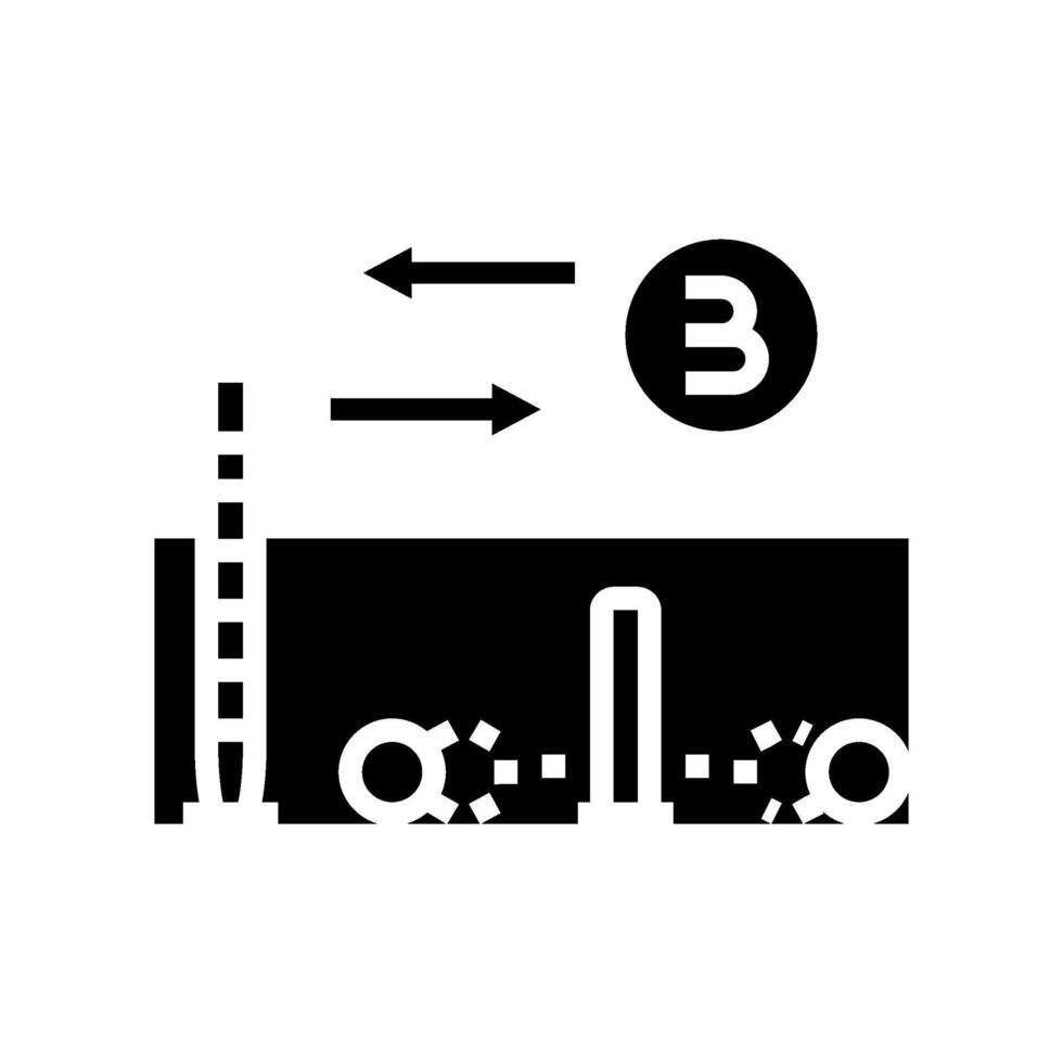 verdrievoudigen Pel croquet spel glyph icoon illustratie vector