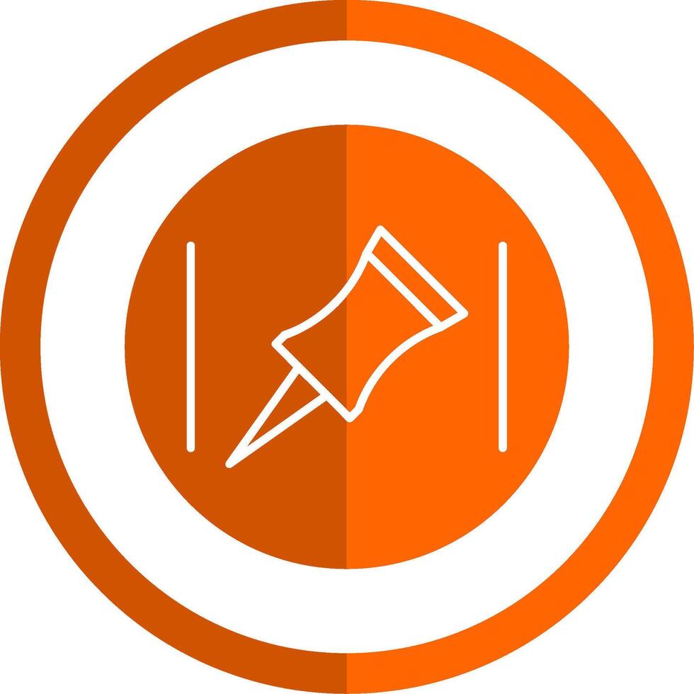 Duwen pin glyph oranje cirkel icoon vector