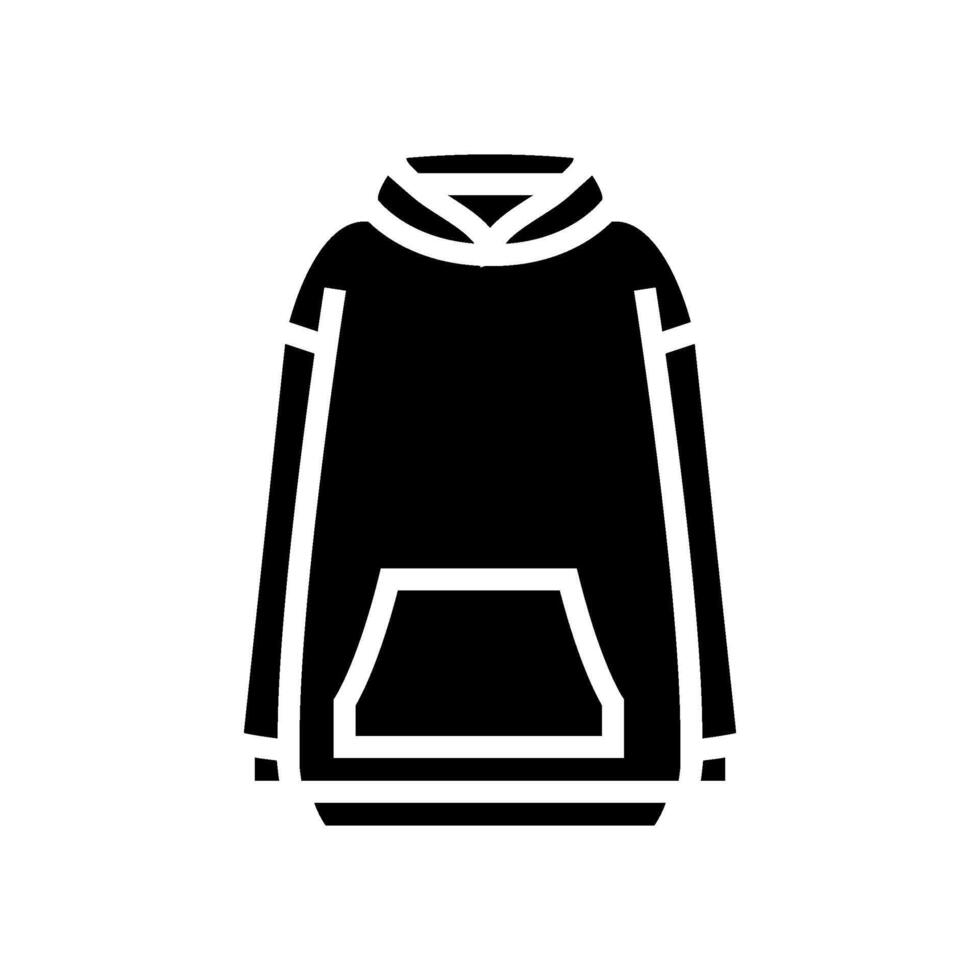 te groot capuchon streetwear kleding mode glyph icoon illustratie vector