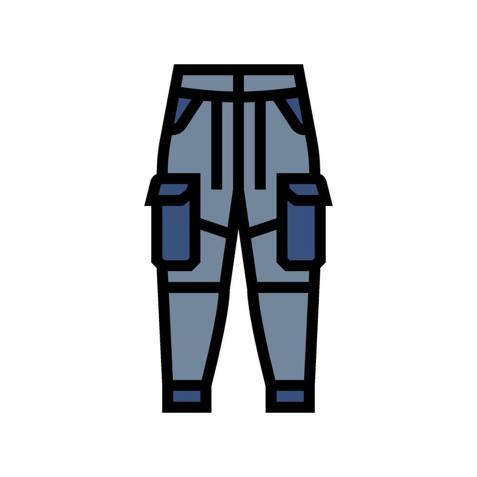 lading broek streetwear kleding mode kleur icoon illustratie vector