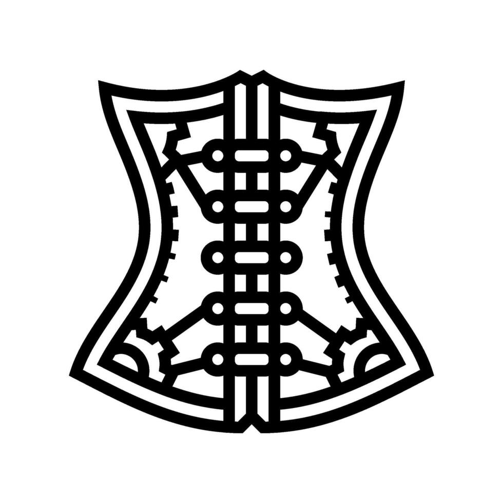 korset steampunk wijnoogst lijn icoon illustratie vector