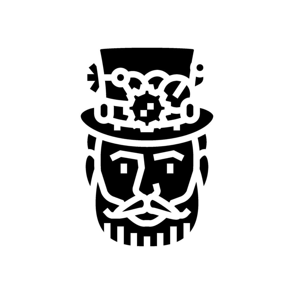 steampunk mannetje avatar glyph icoon illustratie vector