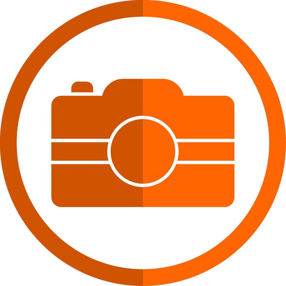 hand- camera glyph oranje cirkel icoon vector