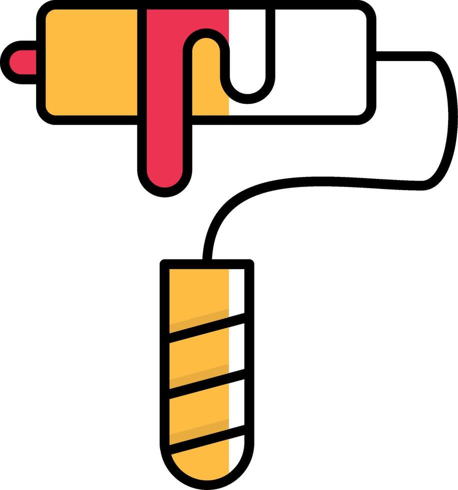 verf rol gevulde voor de helft besnoeiing icoon vector