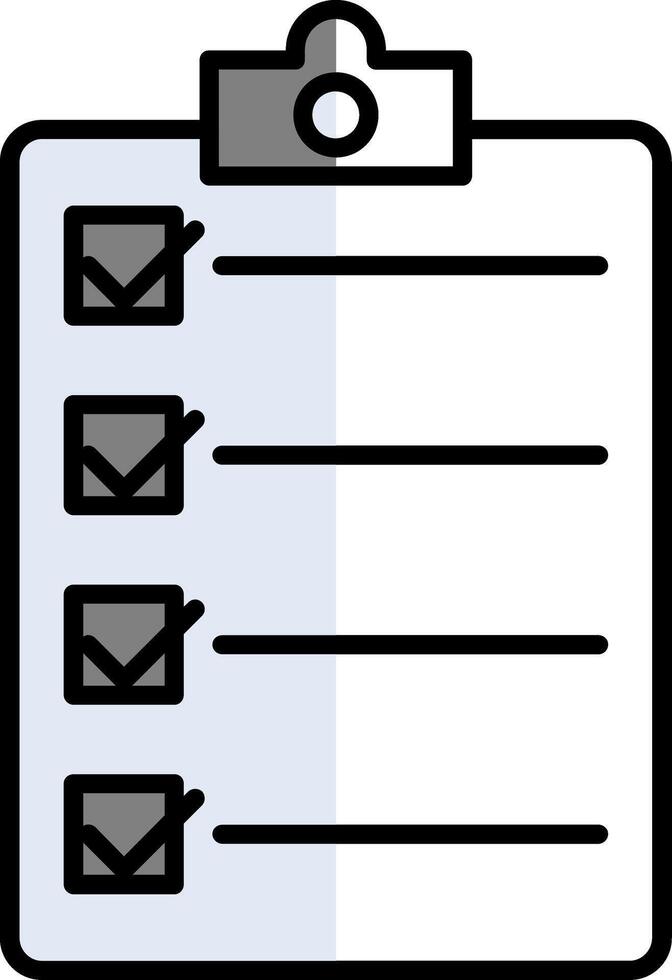 checklist gevulde voor de helft besnoeiing icoon vector