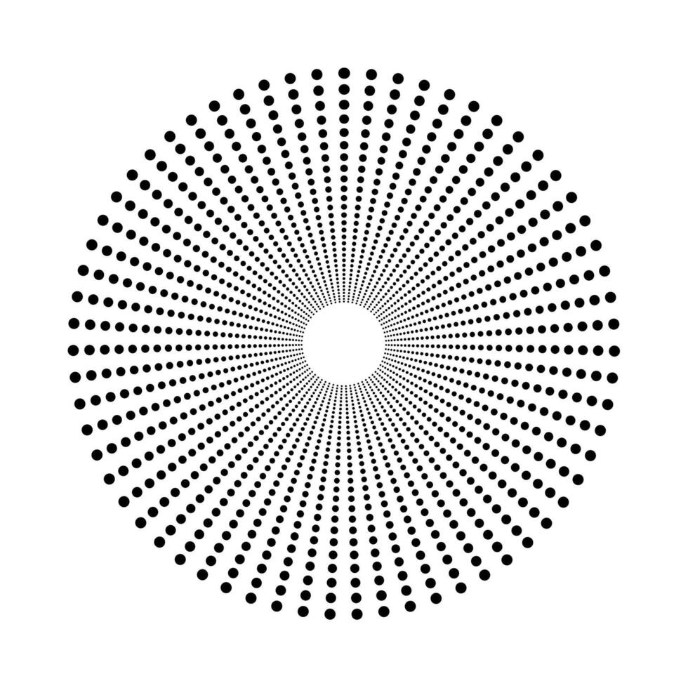 abstract patroon in de het formulier van zwart dots geregeld in een cirkel Aan een wit achtergrond vector