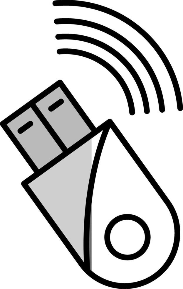 USB modem gevulde voor de helft besnoeiing icoon vector