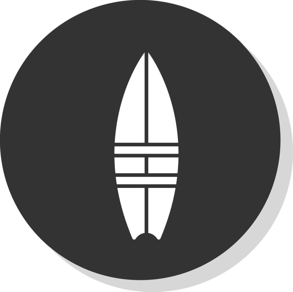 surfboard glyph grijs cirkel icoon vector