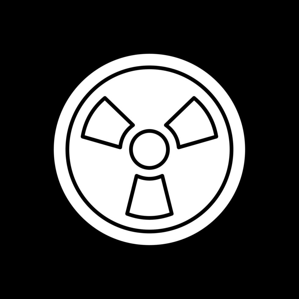 nucleaire glyph omgekeerd pictogram vector