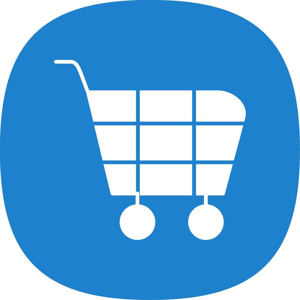 boodschappen doen kar glyph kromme icoon vector