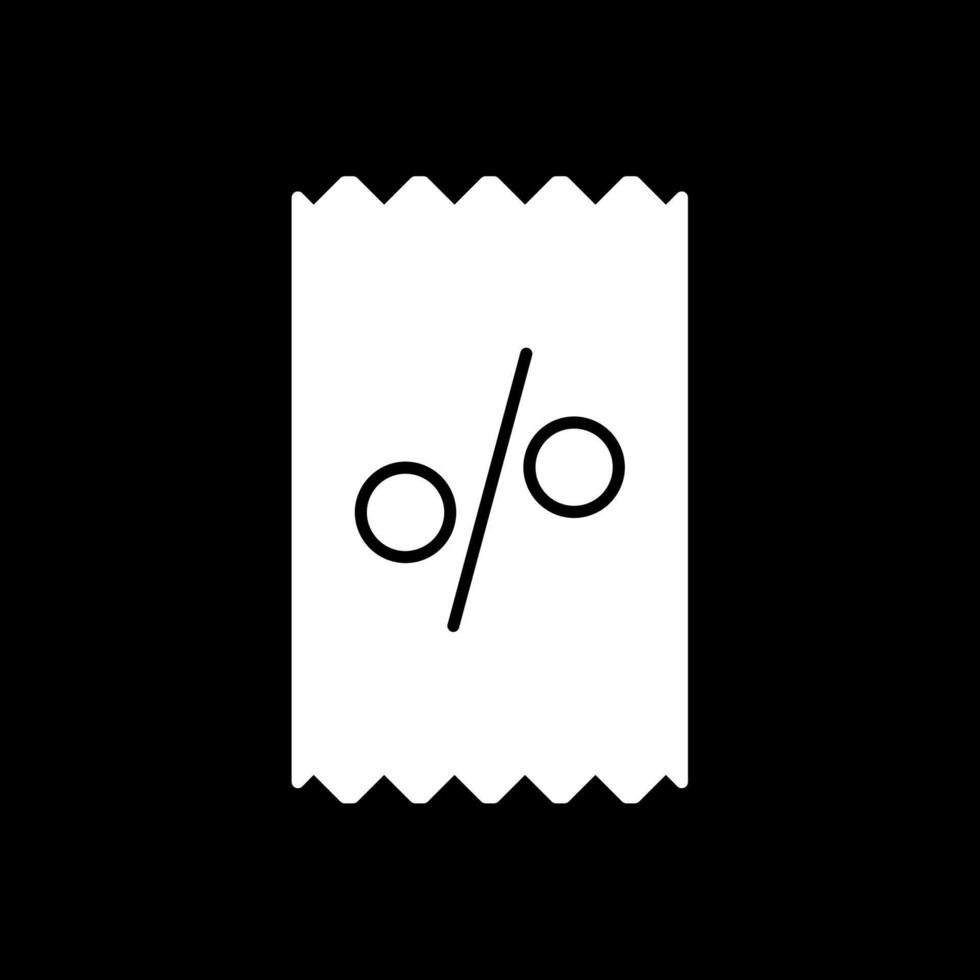 ticket glyph omgekeerd pictogram vector