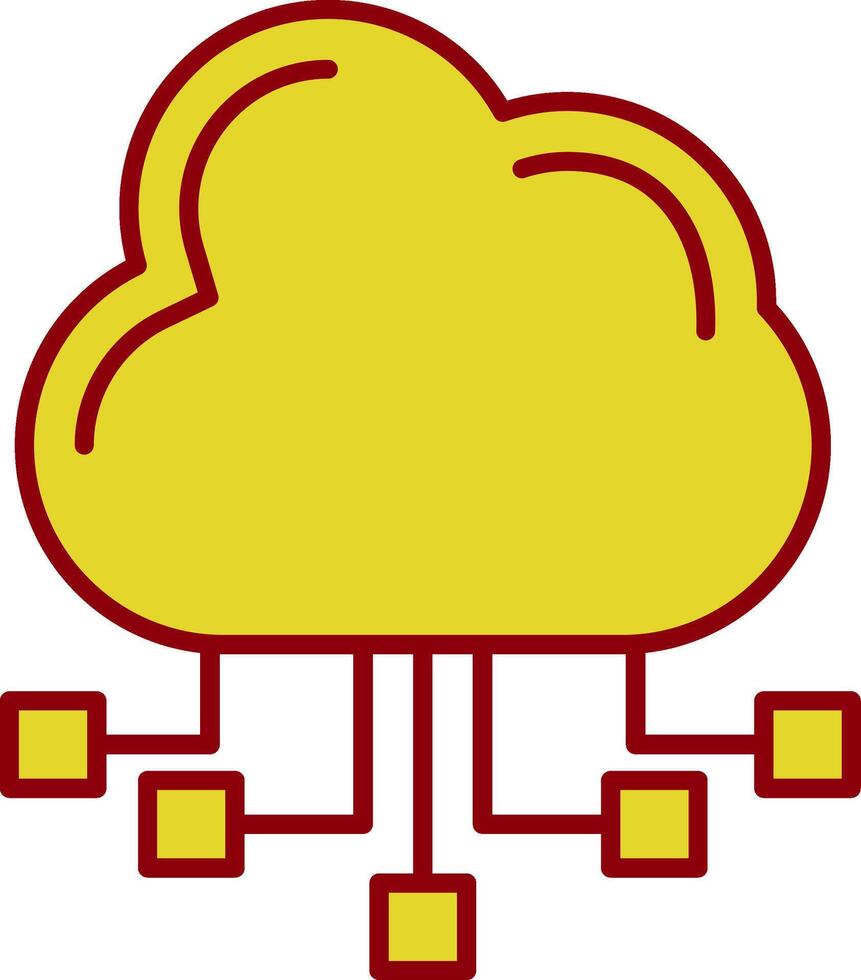 wolk server lijn twee kleur icoon vector