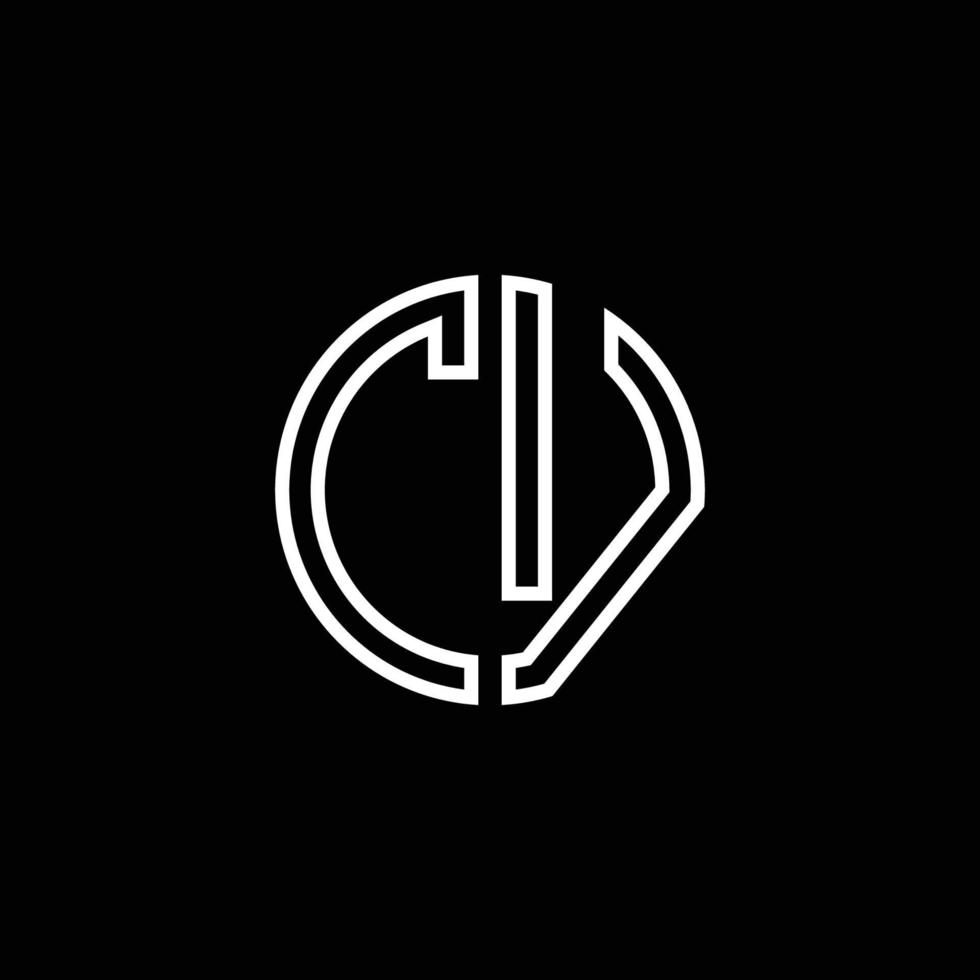 cv monogram logo cirkel lint stijl schets ontwerpsjabloon vector