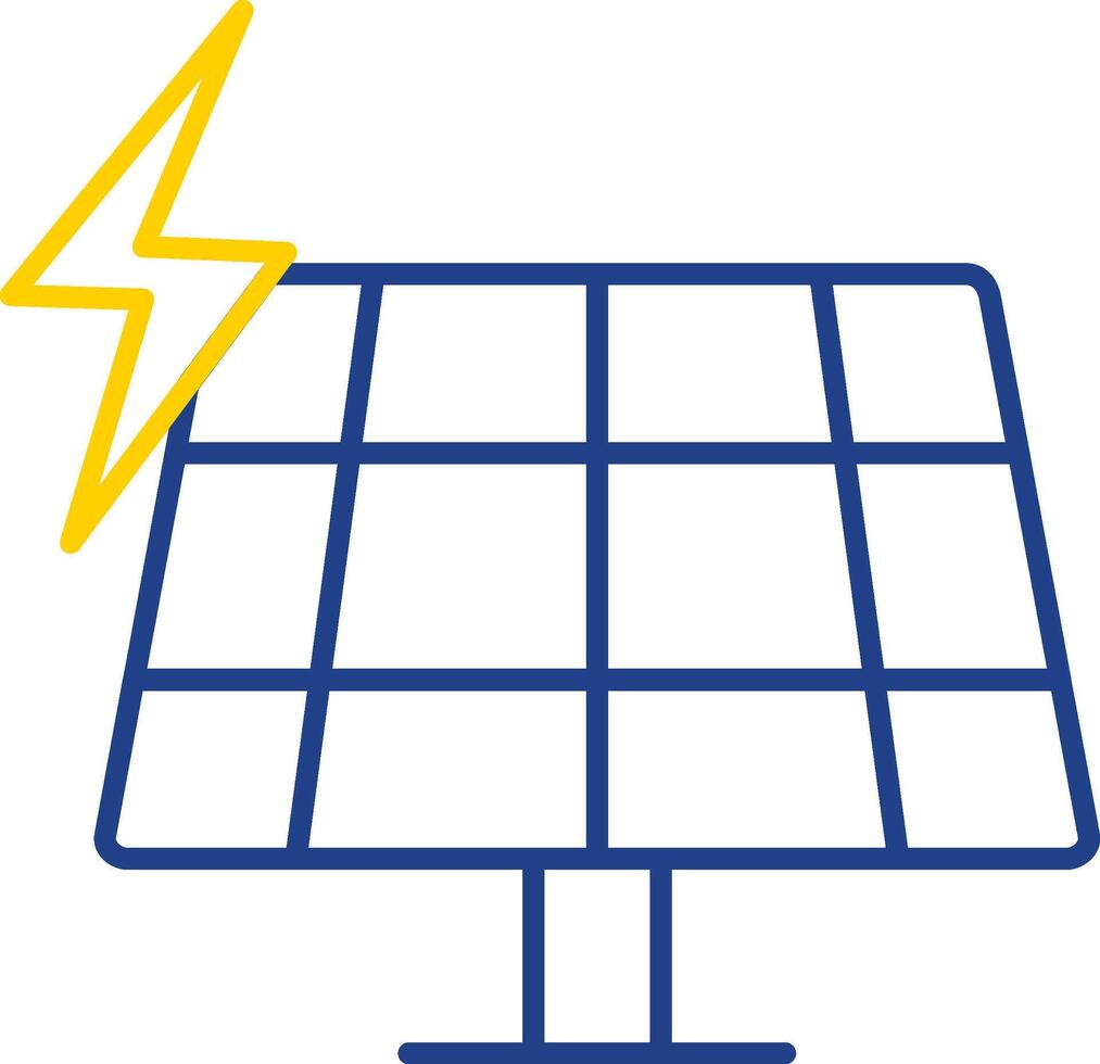 zonnepaneel lijn twee kleuren icoon vector