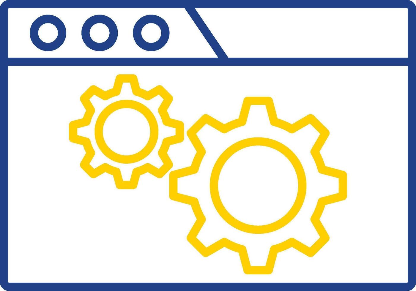 pictogram voor browserinstellingsregel twee kleuren vector