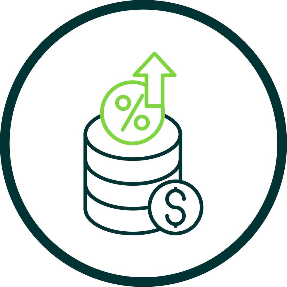 interesseren tarief lijn cirkel icoon vector