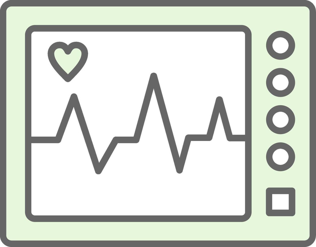 ecg machine filay icoon vector