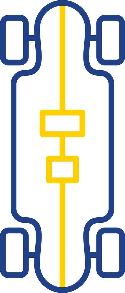 longboard lijn twee kleur icoon vector