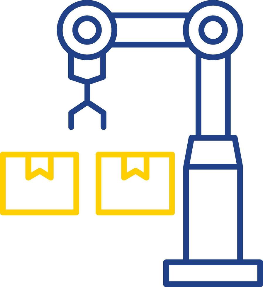 industrieel robot lijn twee kleur icoon vector