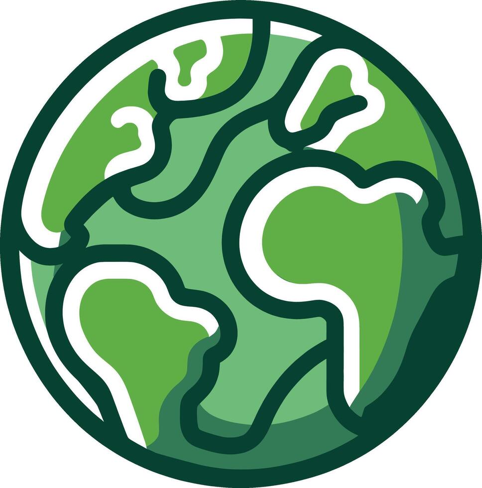 ronde groen aarde visie Aan een wit achtergrond. aarde, ecologisch, ecologie illustratie. wereld milieu dag concept. vector