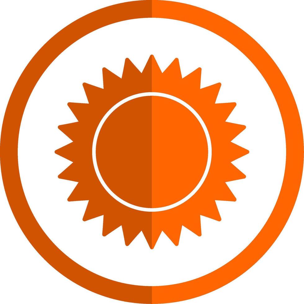 zon glyph oranje cirkel icoon vector