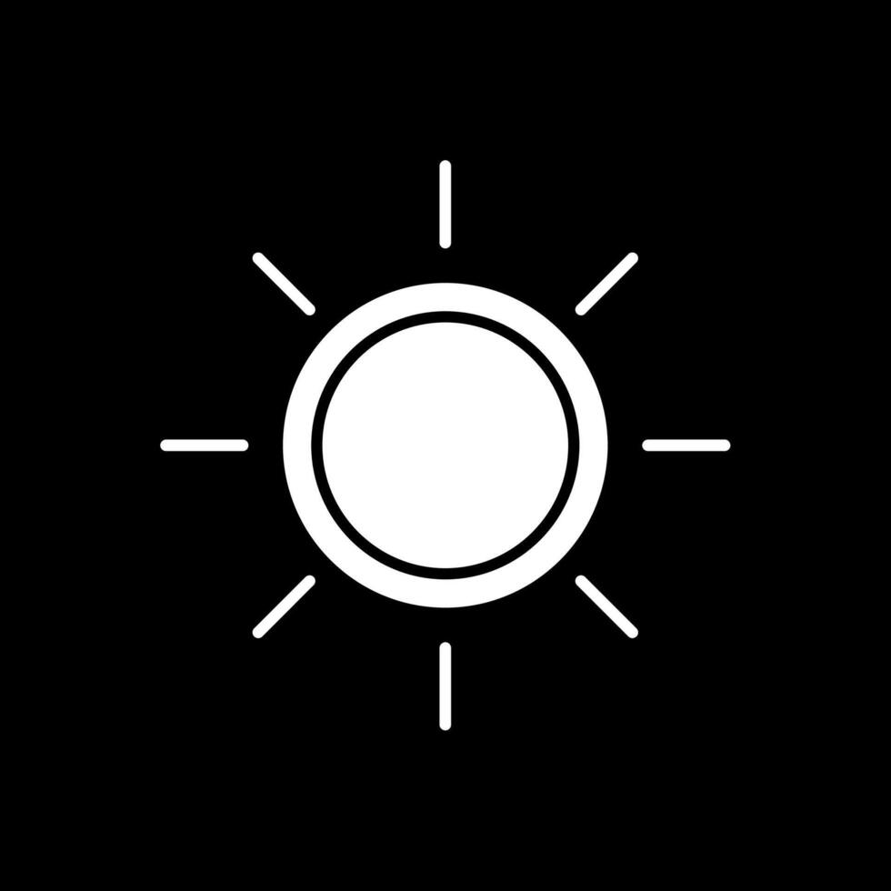 zonnig glyph omgekeerd icoon vector