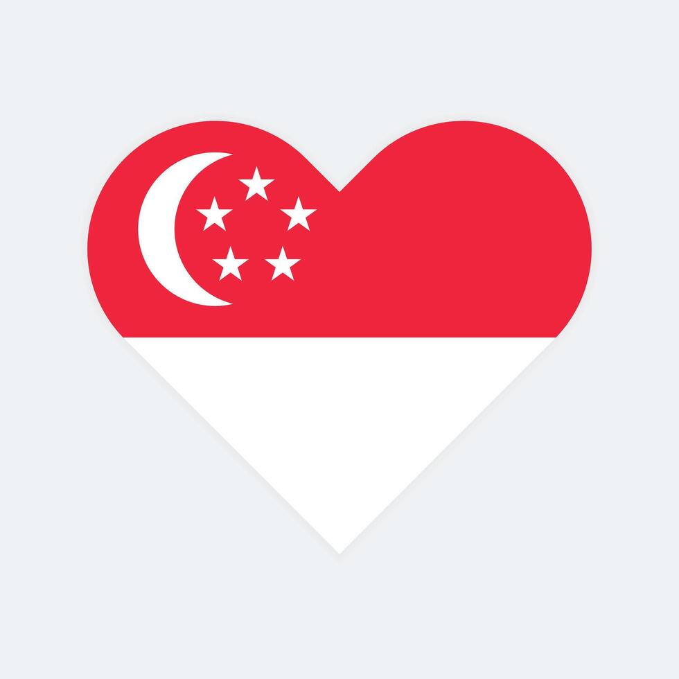 Singapore nationaal vlag vector illustratie. Singapore hart vlag.