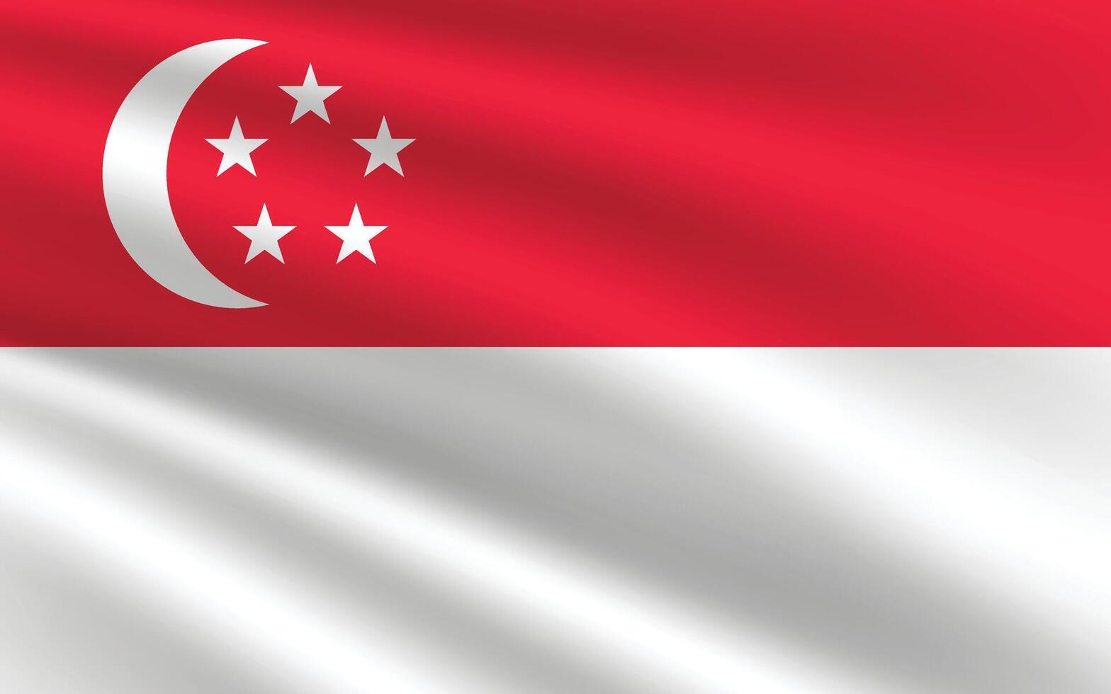 Singapore vlag vector illustratie. Singapore nationaal vlag. golvend Singapore vlag.