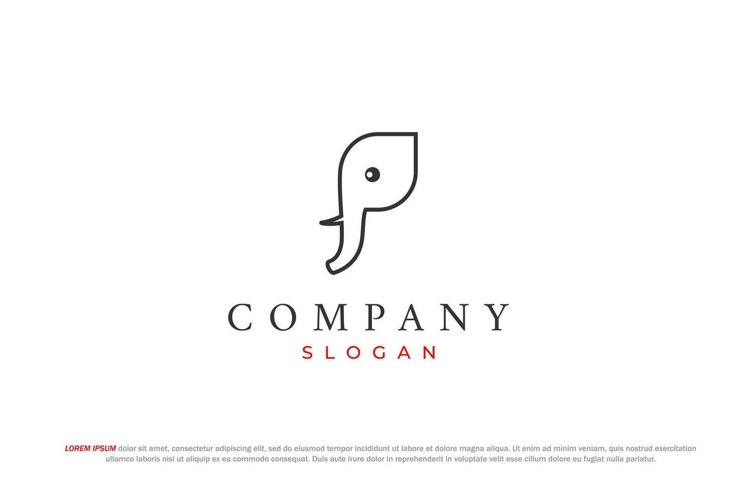 minimaal modern olifant hoofd logo vector