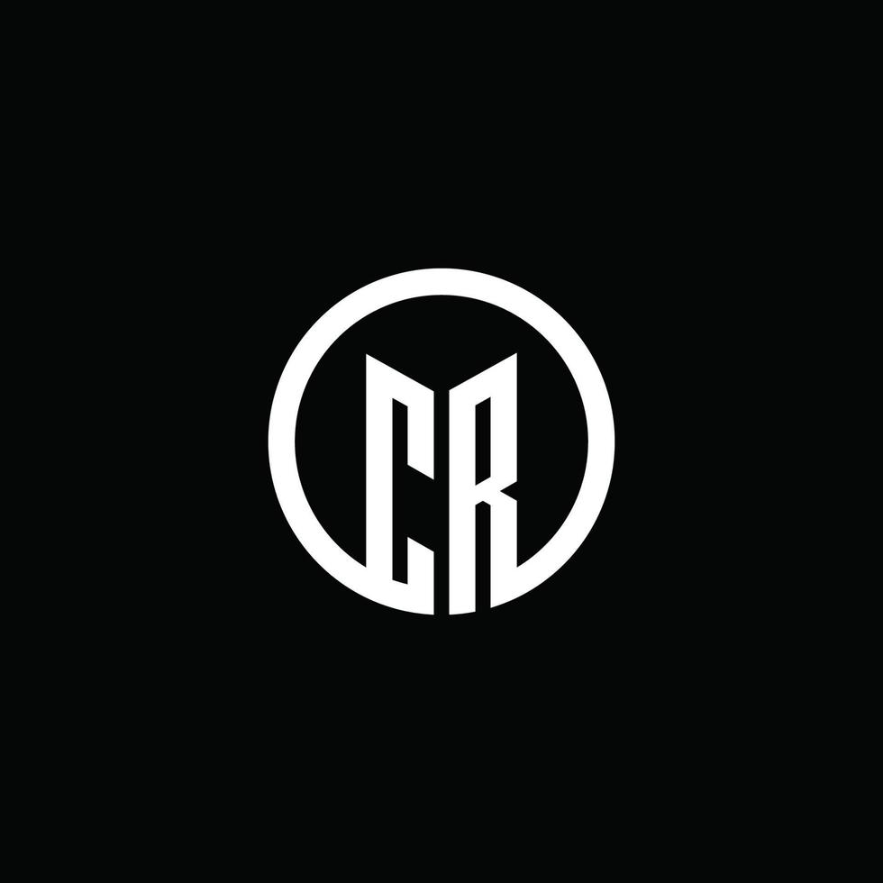 cr monogram logo geïsoleerd met een draaiende cirkel vector