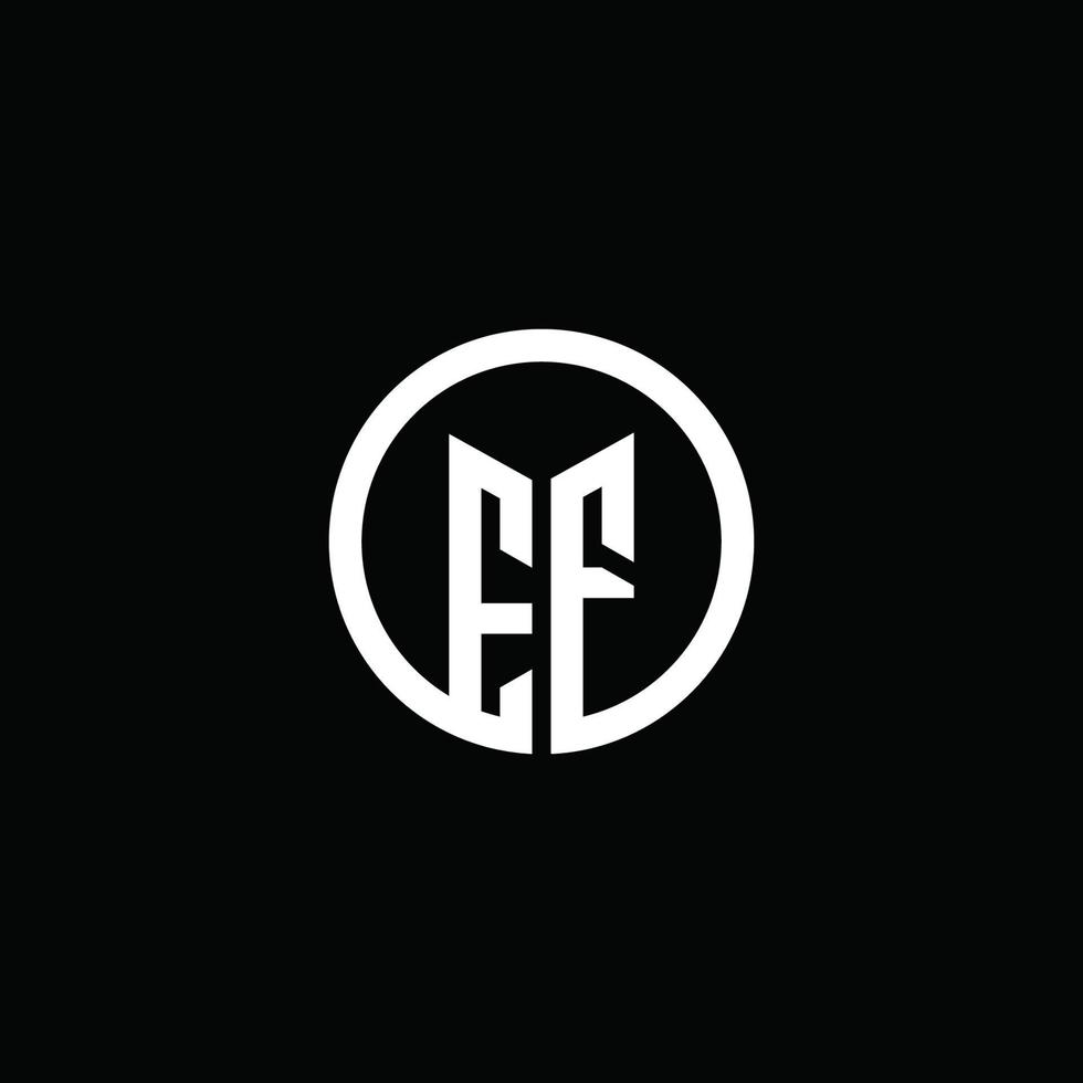 ef monogram logo geïsoleerd met een roterende cirkel vector