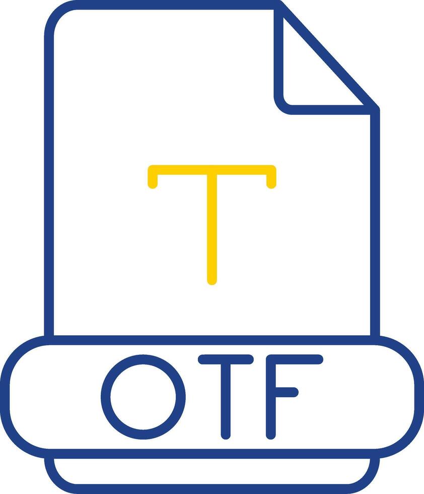 otf lijn twee kleuren icoon vector