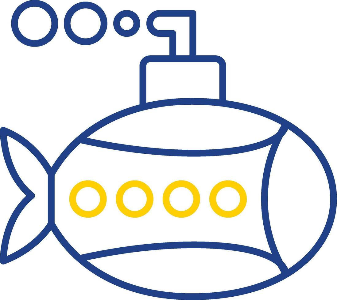 onderzeeër lijn twee kleuren icoon vector