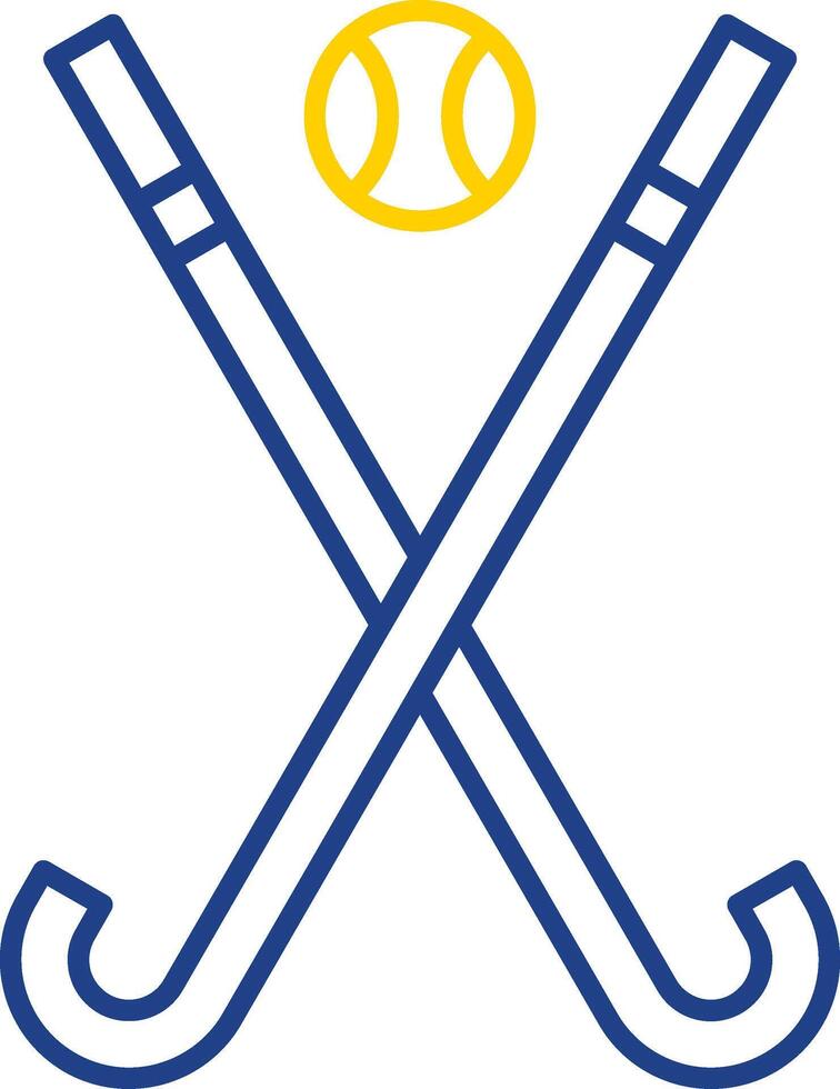 hockey lijn twee kleuren icoon vector