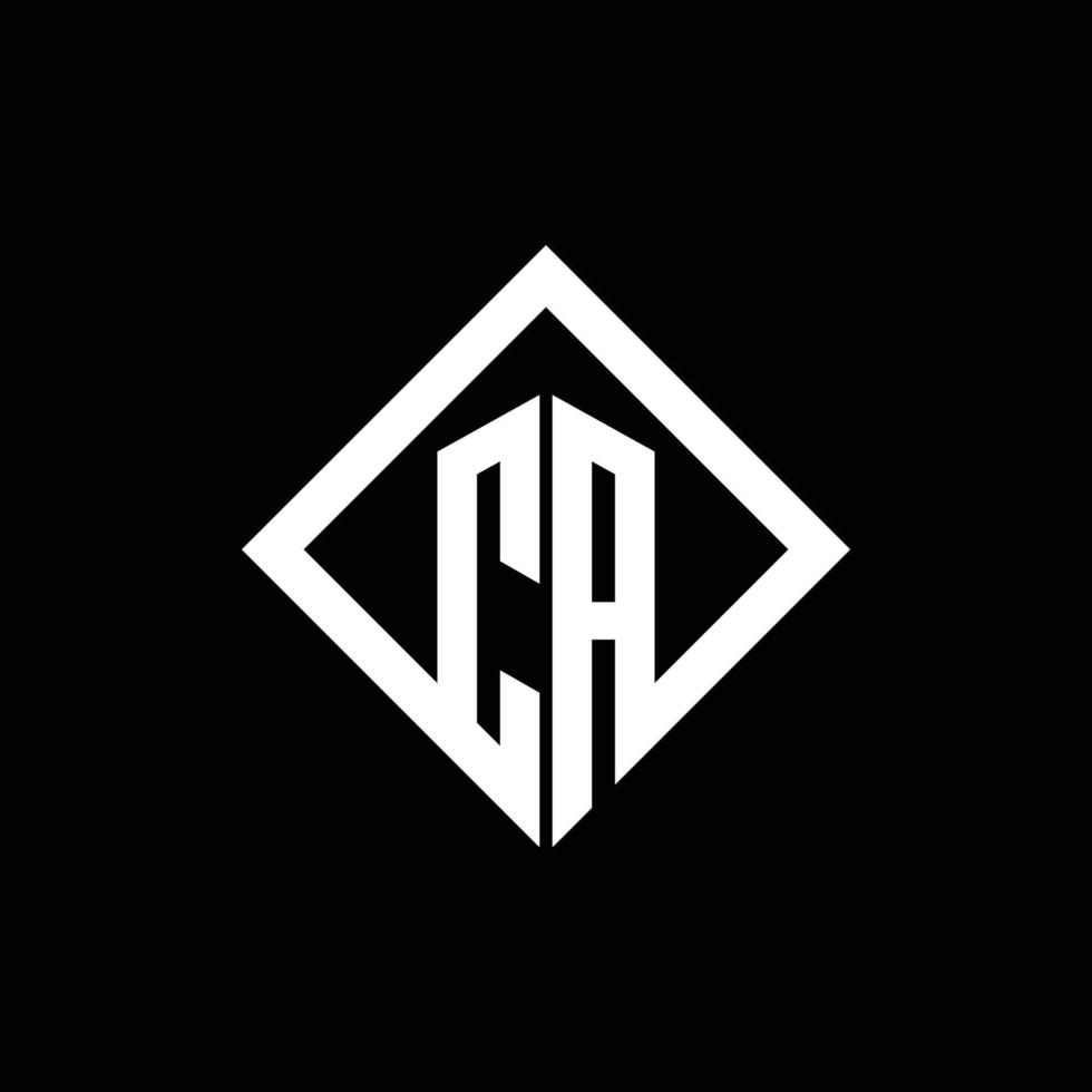 ca logo monogram met vierkante draaistijl ontwerpsjabloon vector