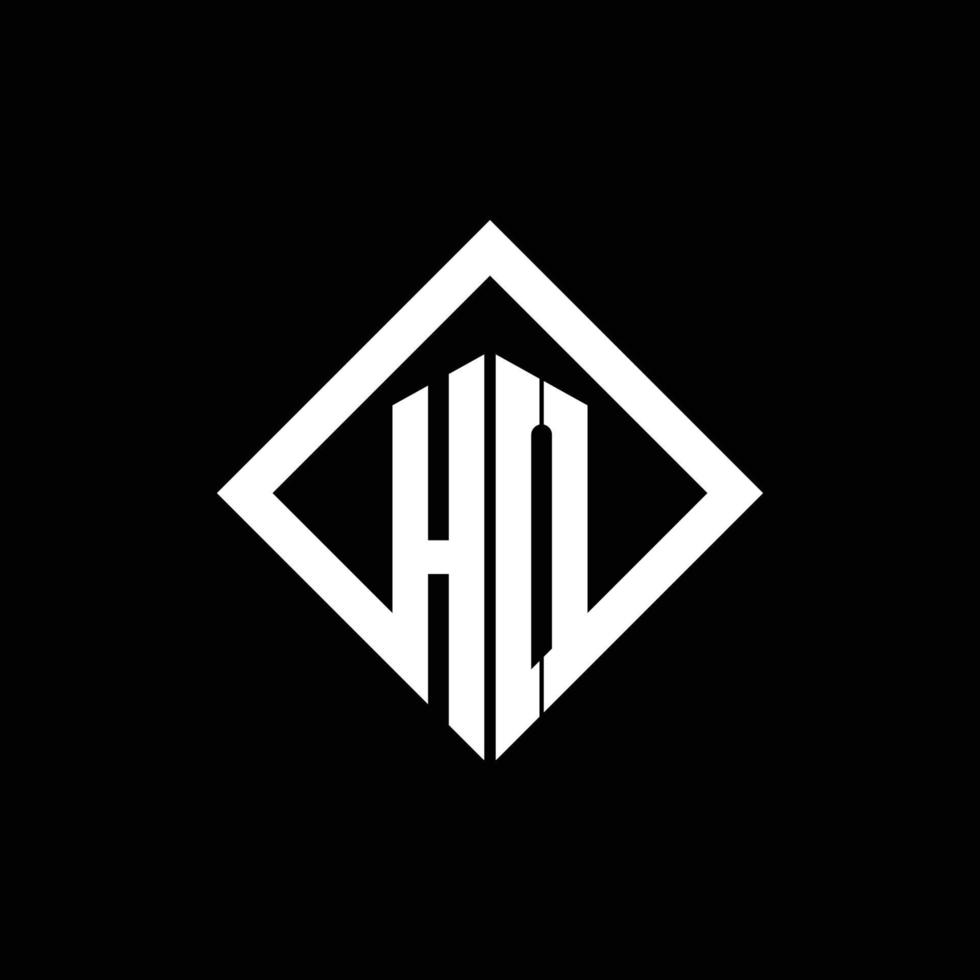ho logo-monogram met ontwerpsjabloon voor vierkante rotatiestijl vector