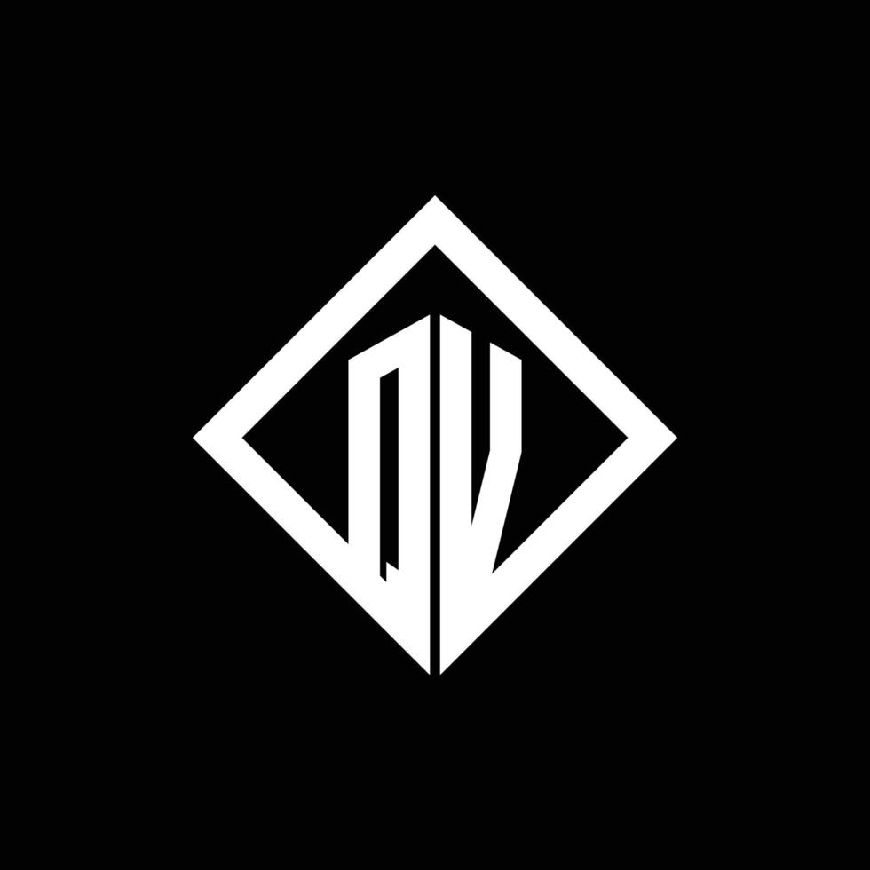 qv logo monogram met vierkante draaistijl ontwerpsjabloon vector