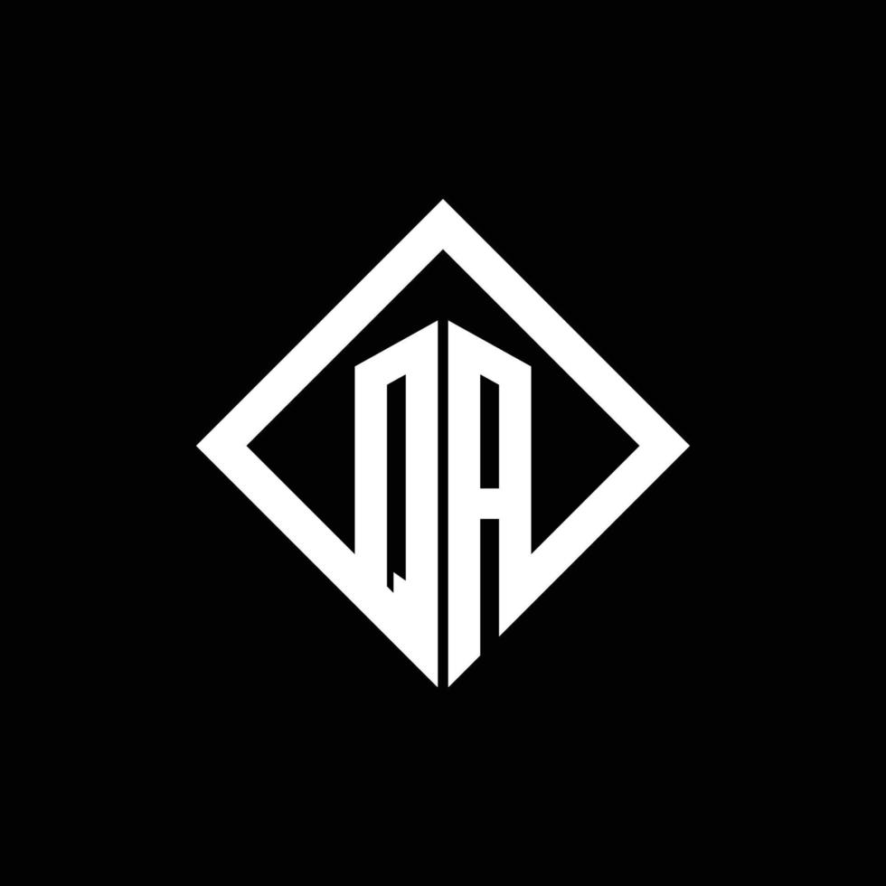 qa logo-monogram met ontwerpsjabloon voor vierkante rotatiestijl vector