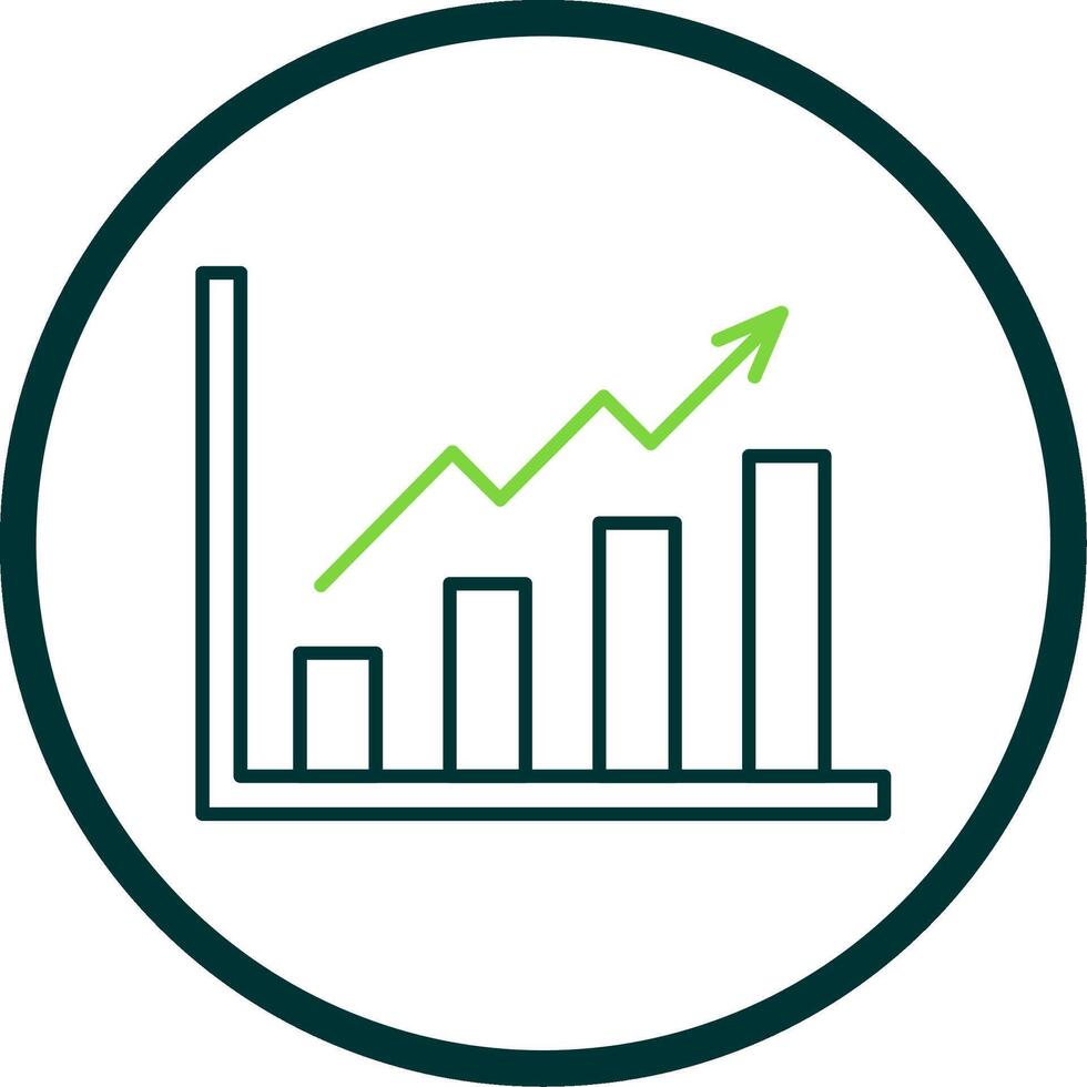 groei diagram lijn cirkel icoon vector