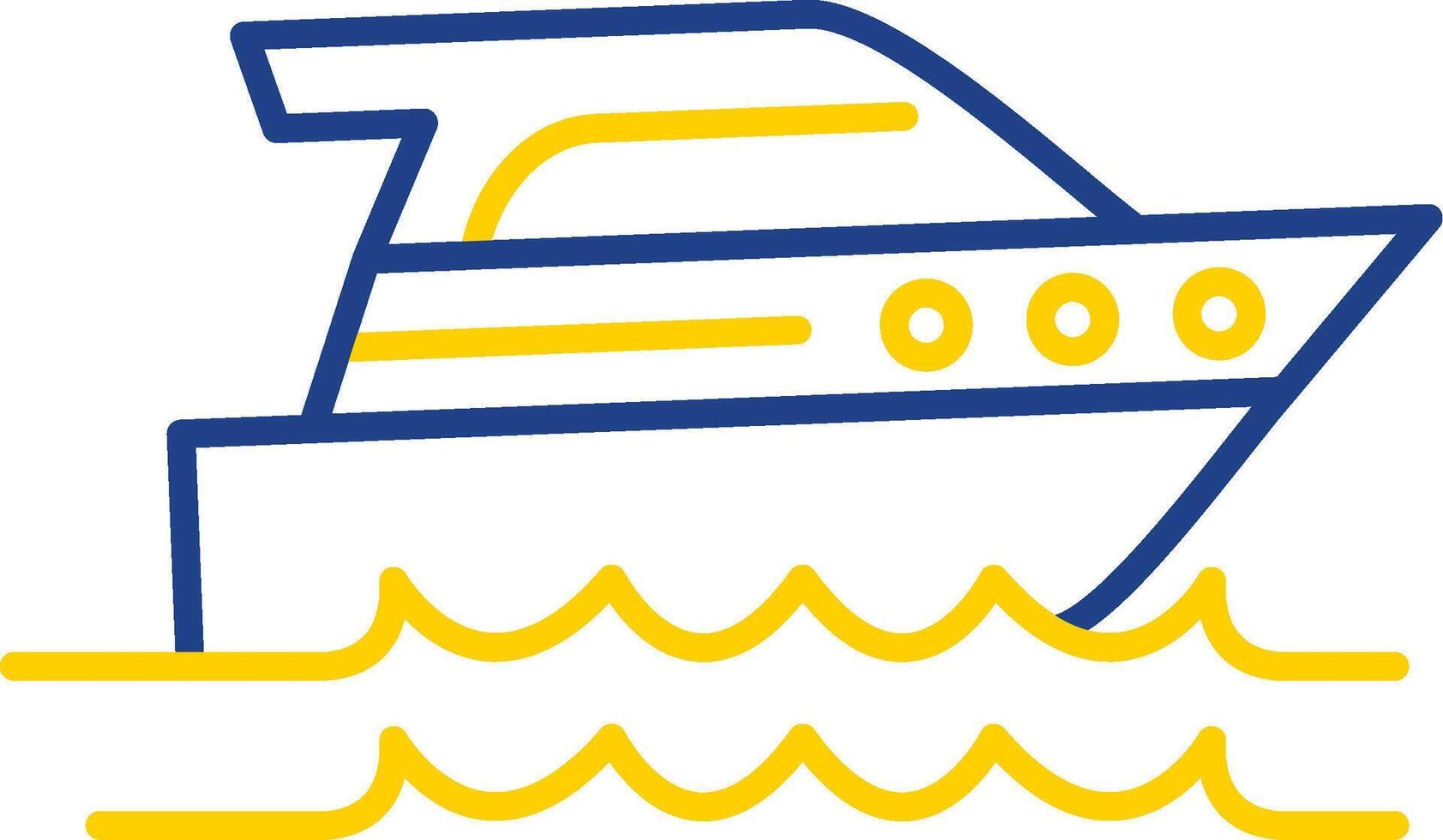 snelheid boot lijn twee kleur icoon vector