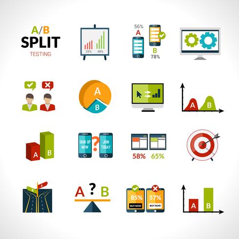 Ab-pictogrammen testen vector