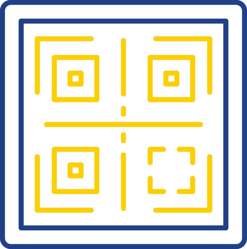 qr lijn twee kleur icoon vector