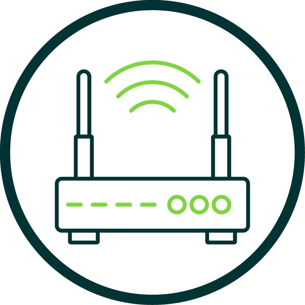 Wifi router lijn cirkel icoon vector