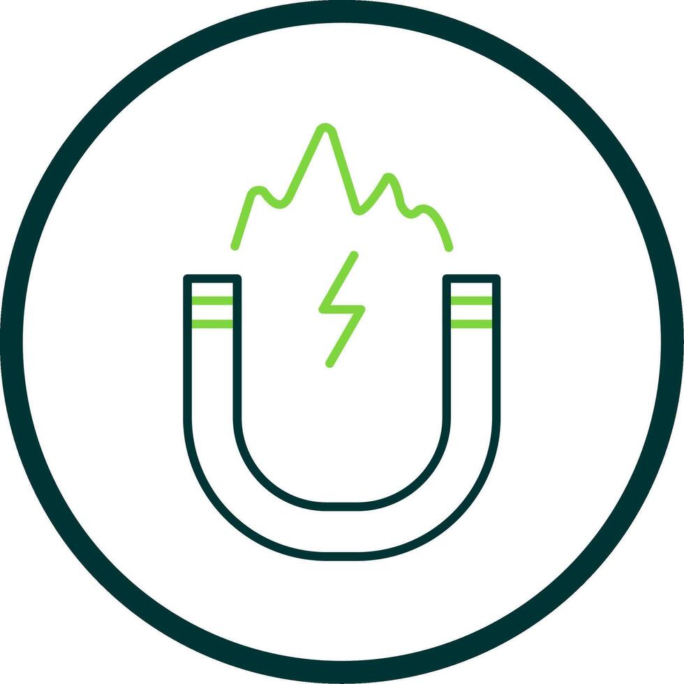 elektromagnetisch lijn cirkel icoon vector