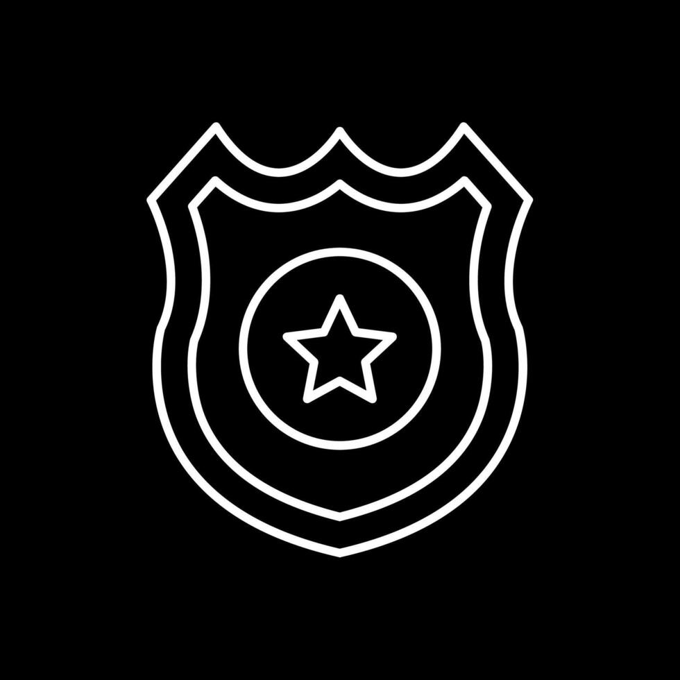 Politie insigne lijn omgekeerd icoon vector