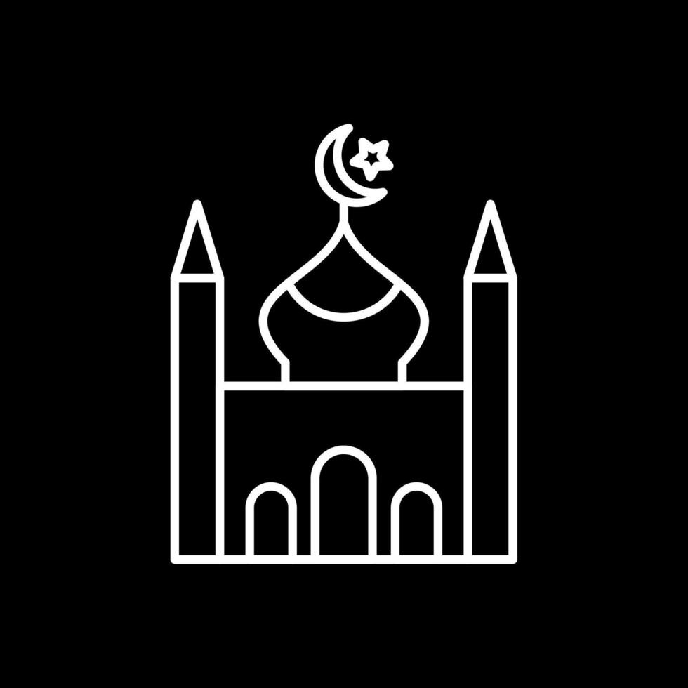 moskee lijn omgekeerd pictogram vector