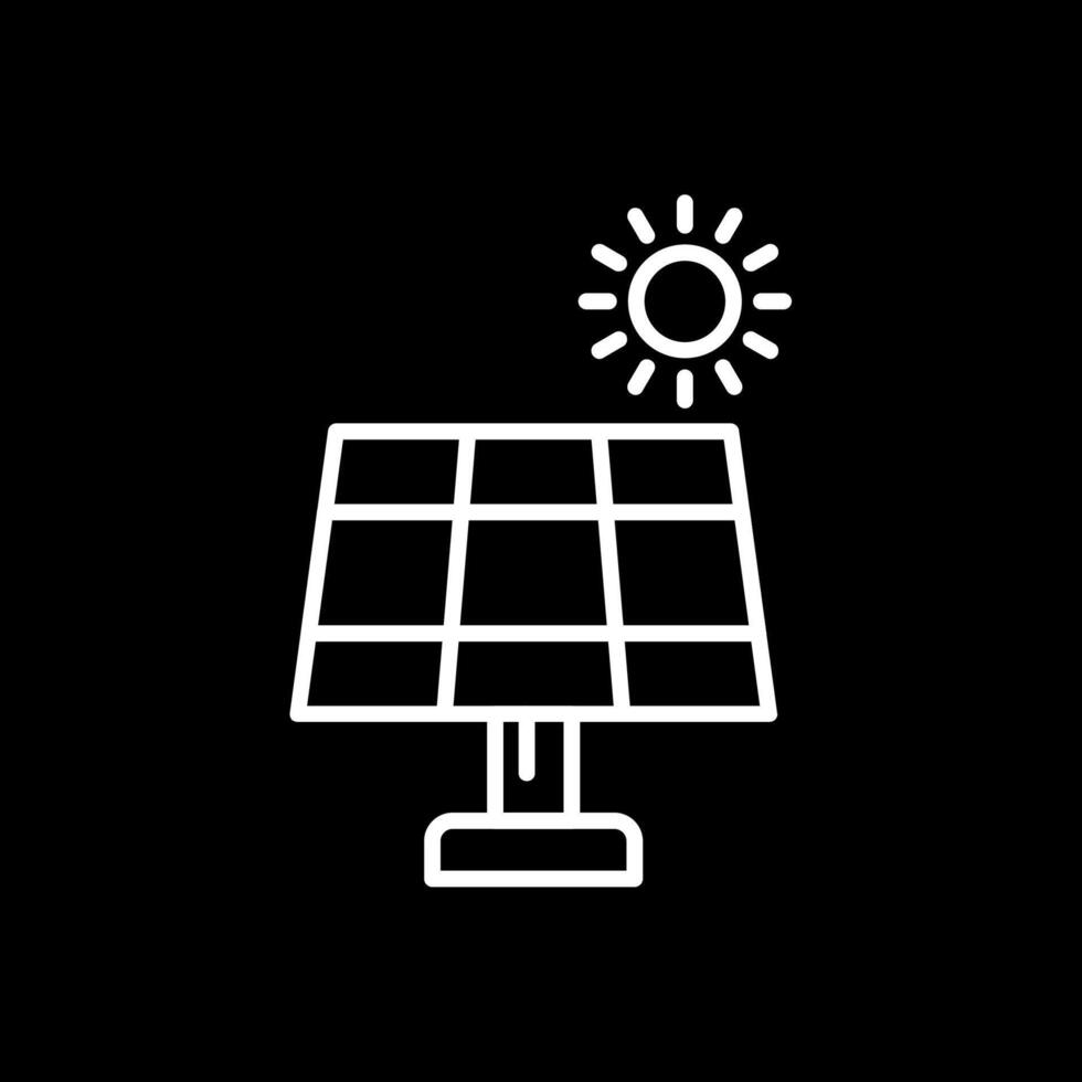 zonnepaneel lijn omgekeerd pictogram vector