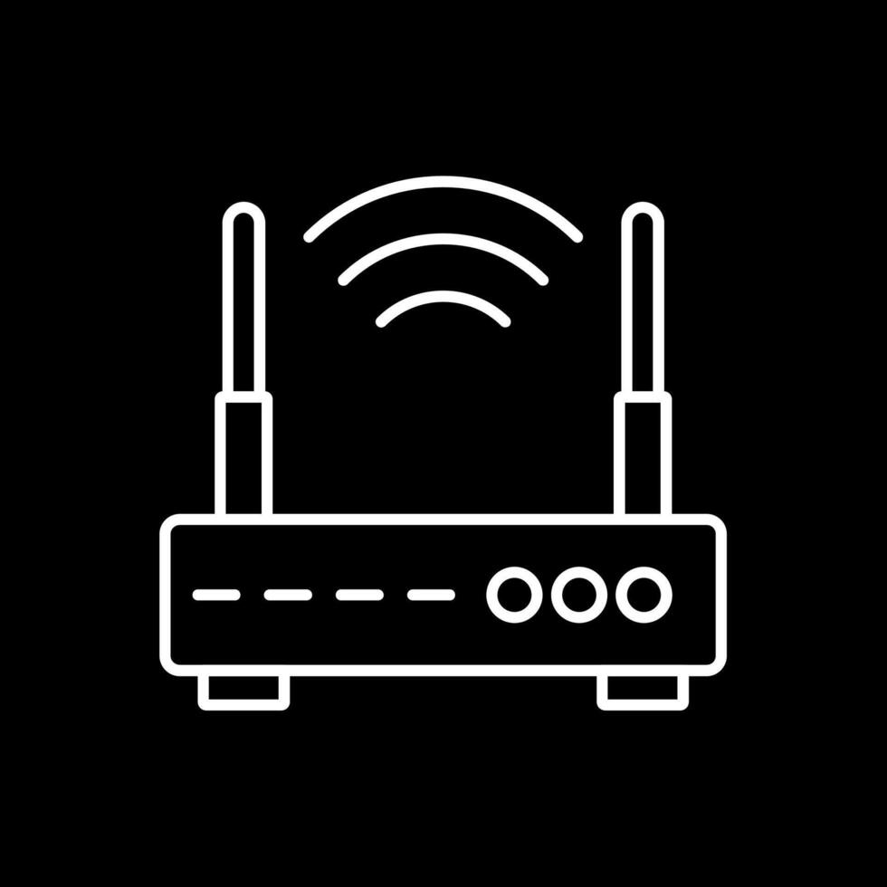 Wifi router lijn omgekeerd icoon vector