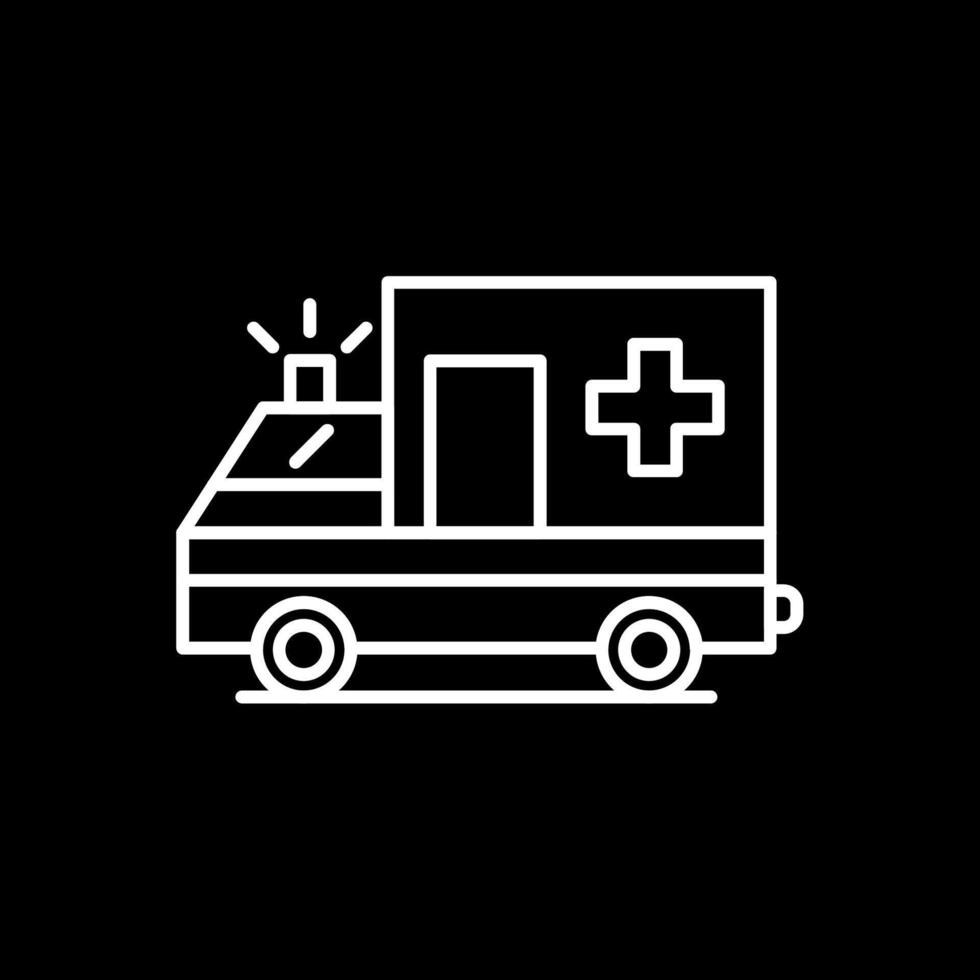ambulance lijn omgekeerd pictogram vector