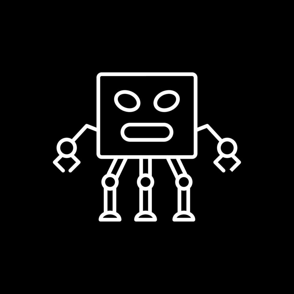 robot lijn omgekeerd pictogram vector